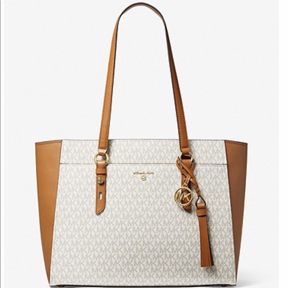 Micheal Kors Sullivan Large Logo and Leather Tote Bag